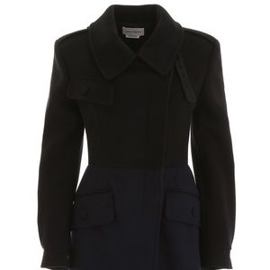 Alexander McQueen Two Tone Wool Coat